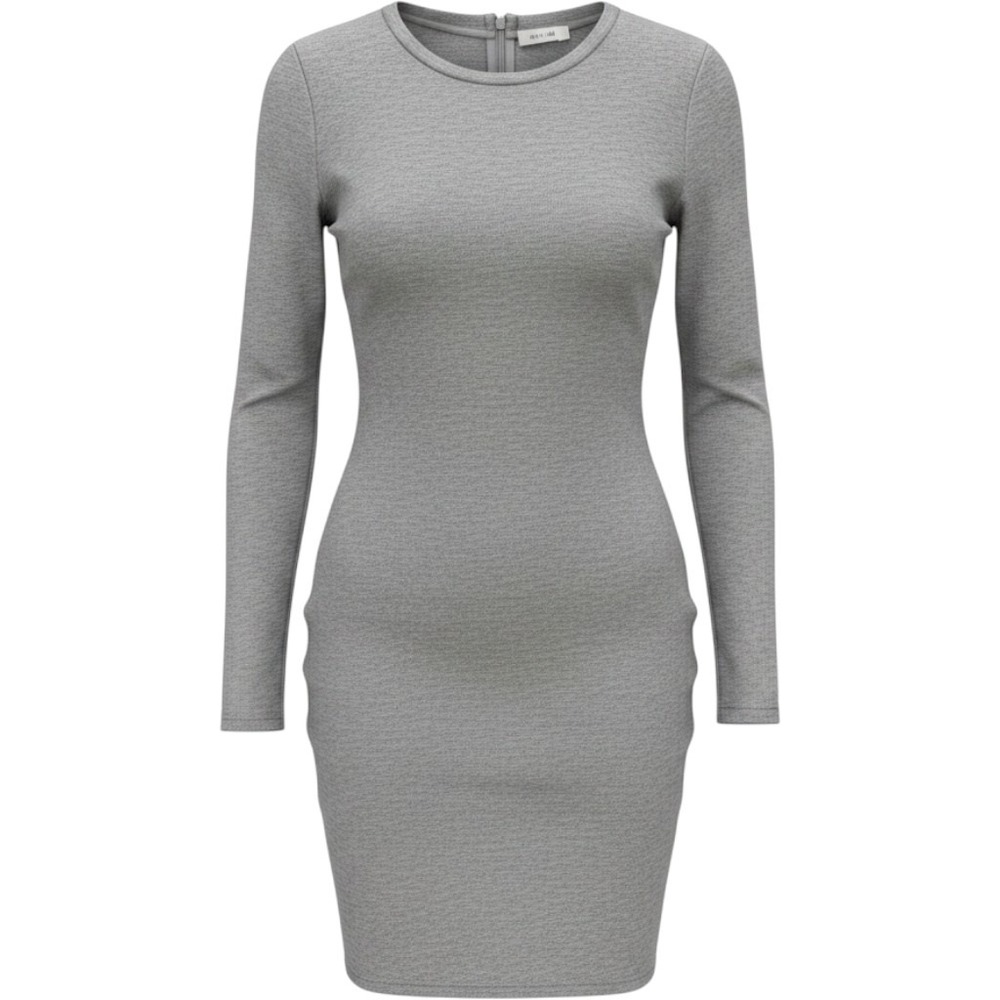 3.1 Phillip Lim Heather Grey Long Sleeve Sheath Dress Crew Neck Size 2